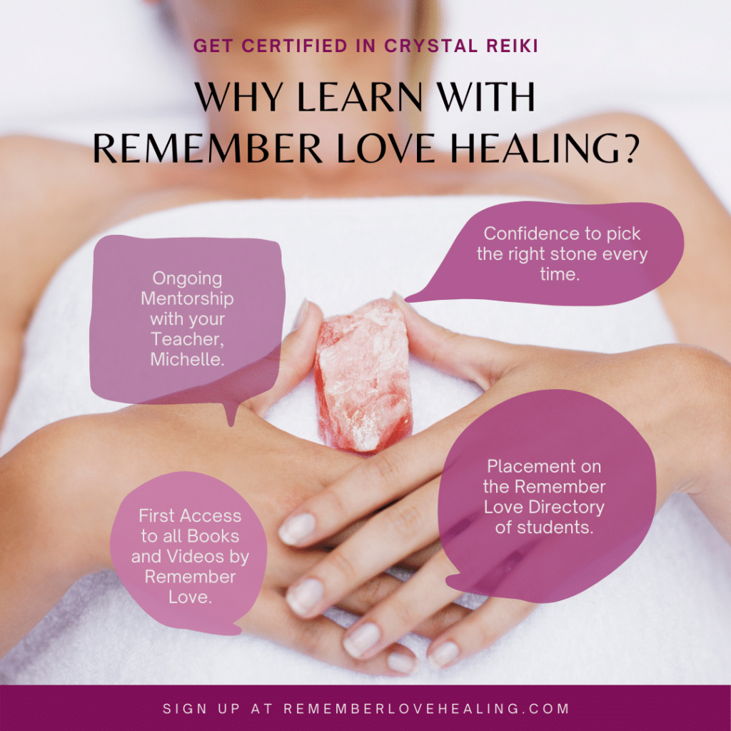 Learn crystal Reiki online with Remember Healing. Continuing Mentor ship.