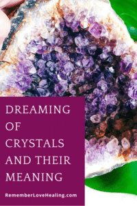 Dreaming of Crystals title with deep purple amethyst