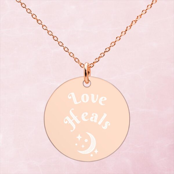 Love Heals Silver Disc Necklace